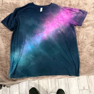 American Apparel Tie-Dye T-Shirt - Navy and Pink
